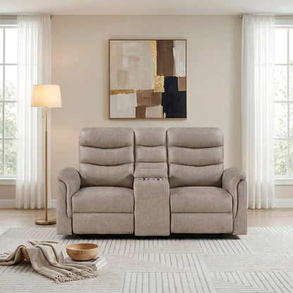 Metric Double Glider Reclining Love Seat with Center Console