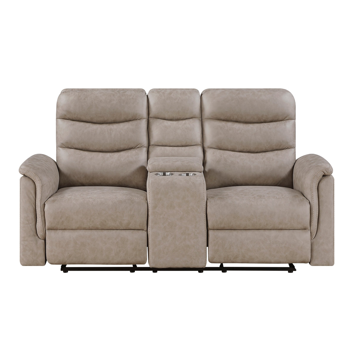 Metric Double Glider Reclining Love Seat with Center Console