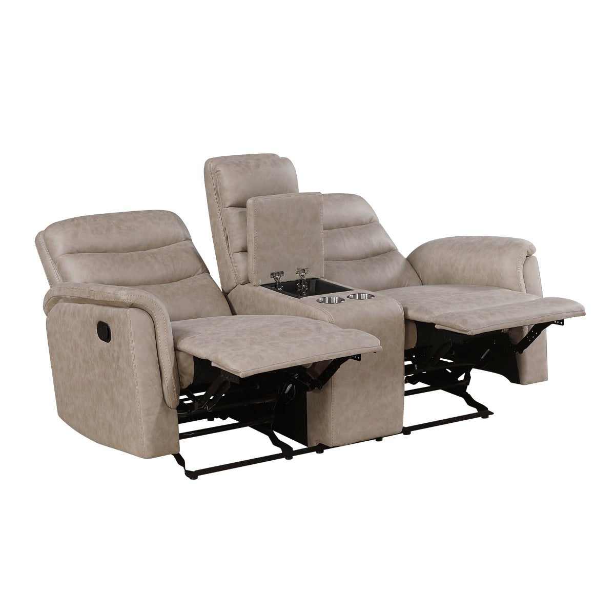 Metric Double Glider Reclining Love Seat with Center Console