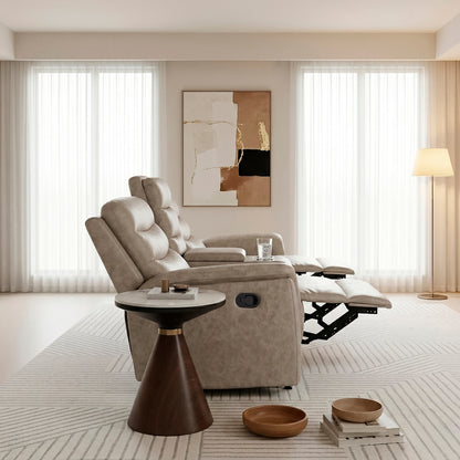 Metric Double Glider Reclining Love Seat with Center Console
