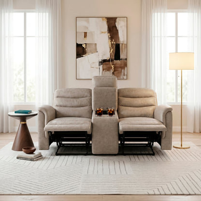 Metric Double Glider Reclining Love Seat with Center Console