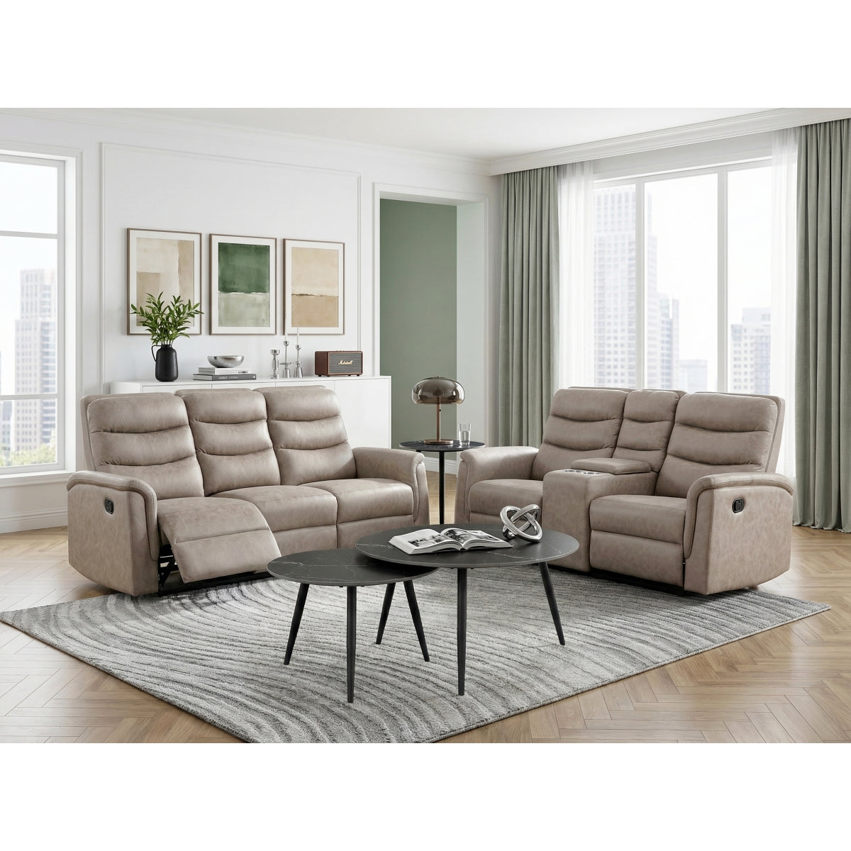 Metric 2-Piece Living Room Set (Sofa and Love Seat)