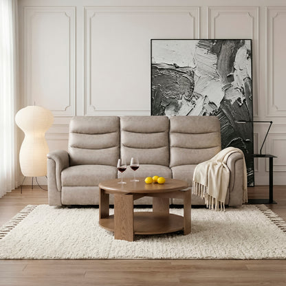 Metric Double Reclining Sofa with Drop-down Cup Holders