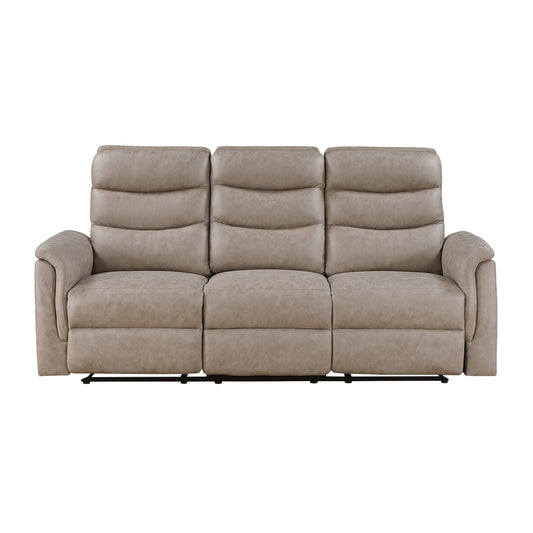 Metric Double Reclining Sofa with Drop-down Cup Holders