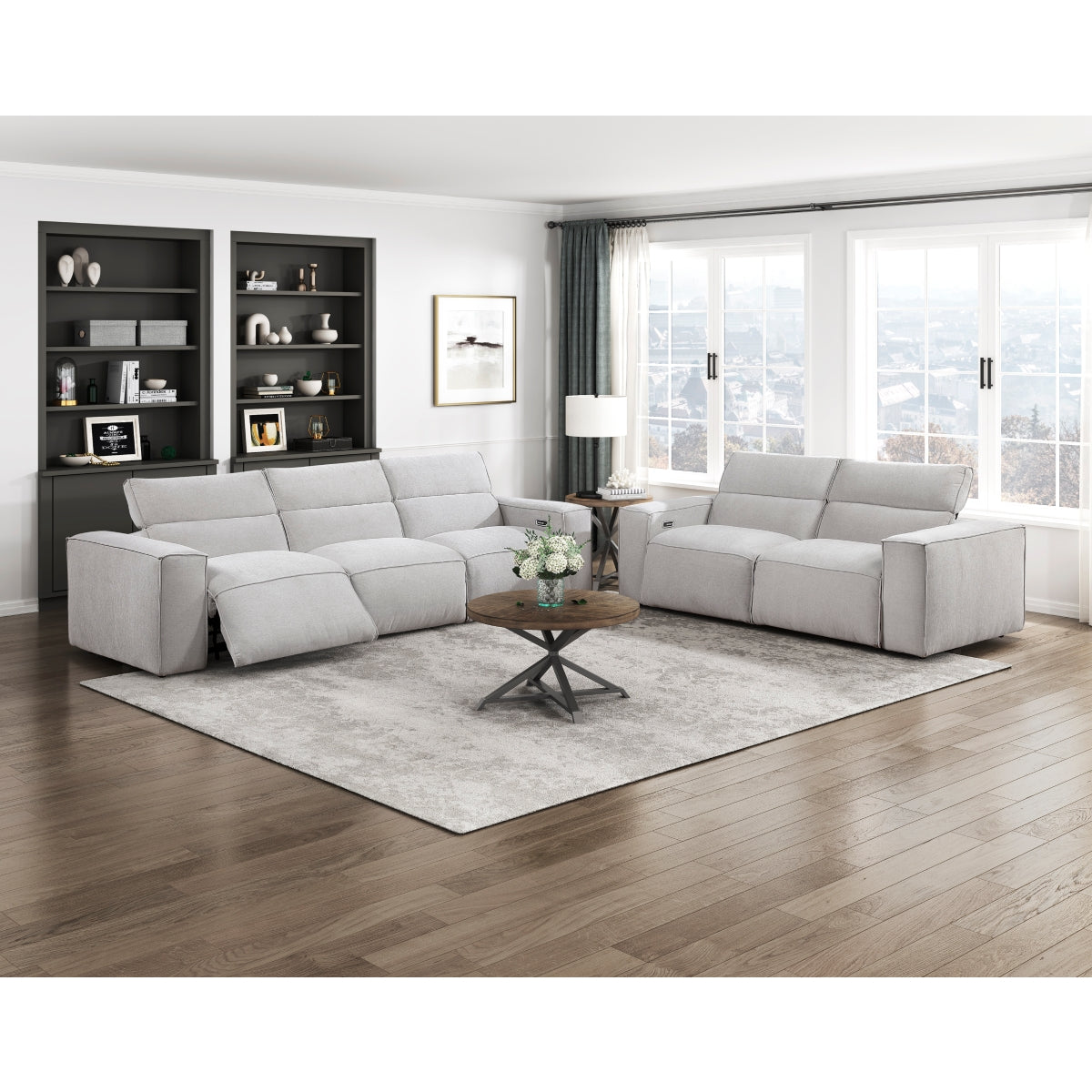 Phoebe Power Double Reclining Love Seat with Power Headrests