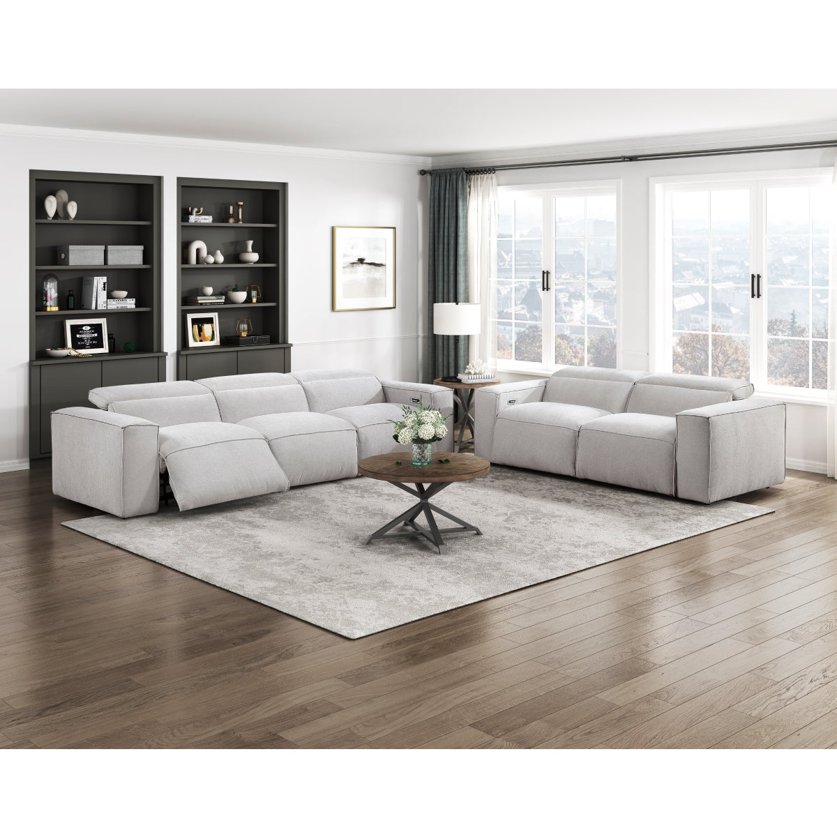 Phoebe Power Double Reclining Love Seat with Power Headrests