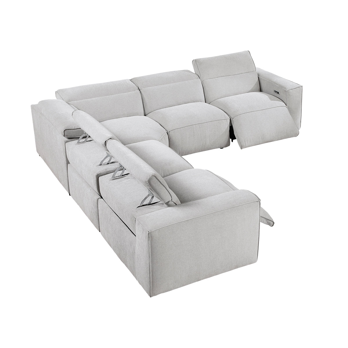 Phoebe 5-Piece Modular Power Reclining Sectional with Power Headrests