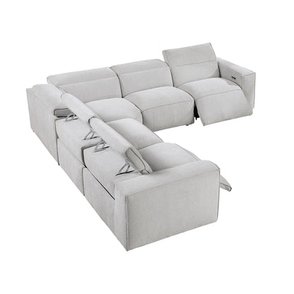Phoebe 5-Piece Modular Power Reclining Sectional with Power Headrests