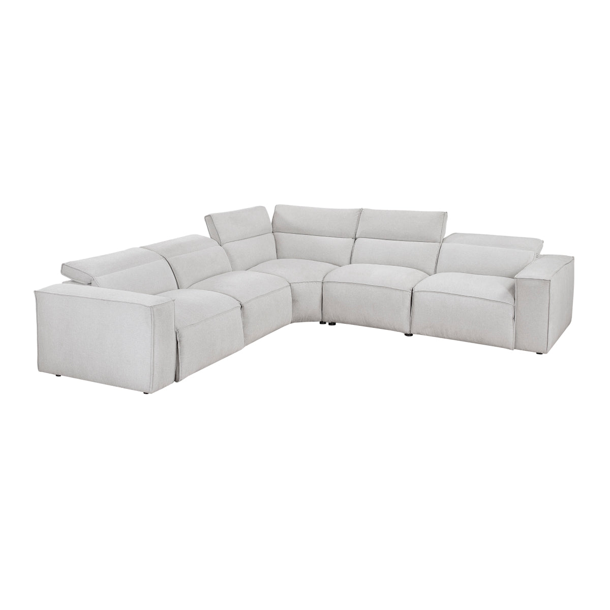 Phoebe 5-Piece Modular Power Reclining Sectional with Power Headrests