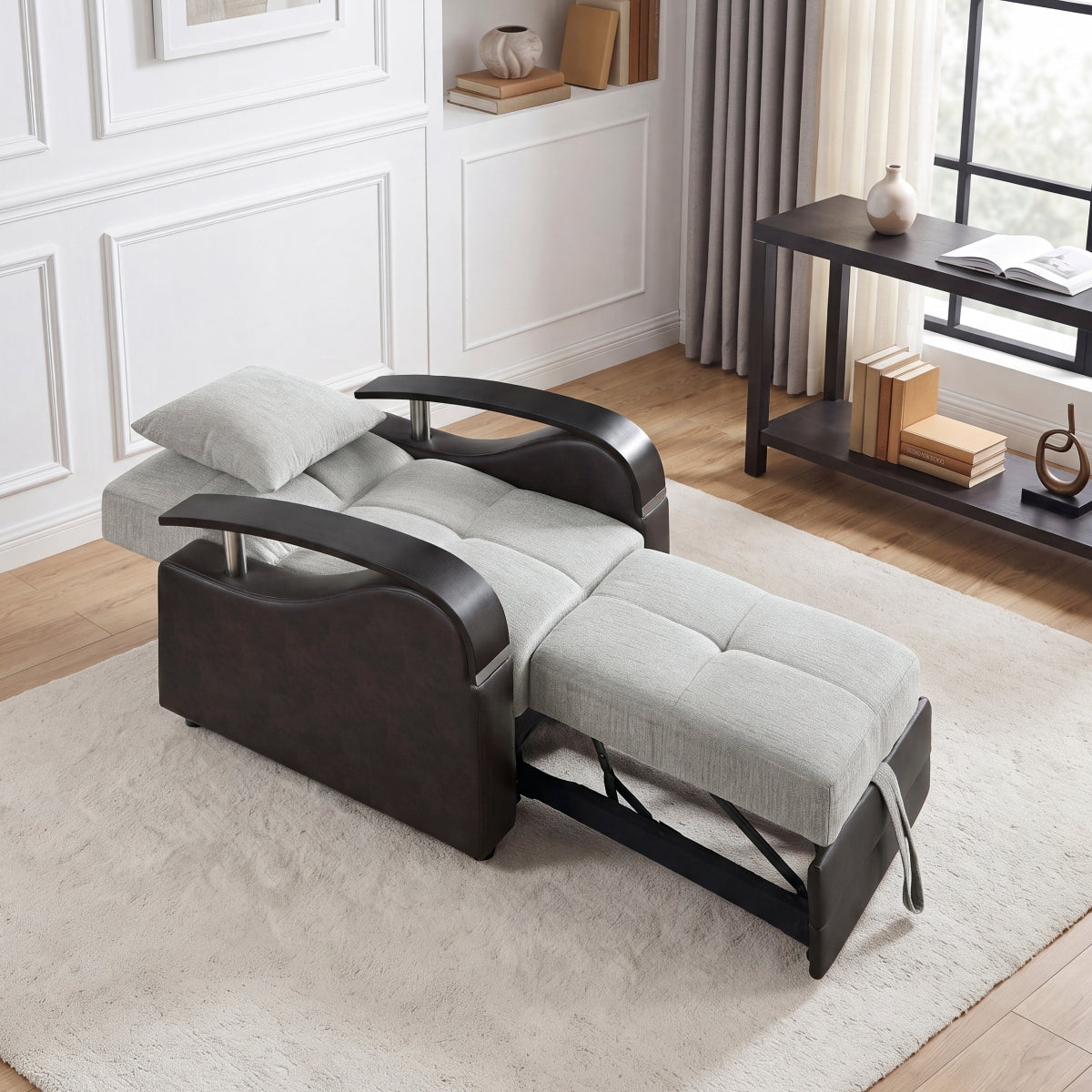 Hybrid Chair with Pull-out Bed and Click Motion Back
