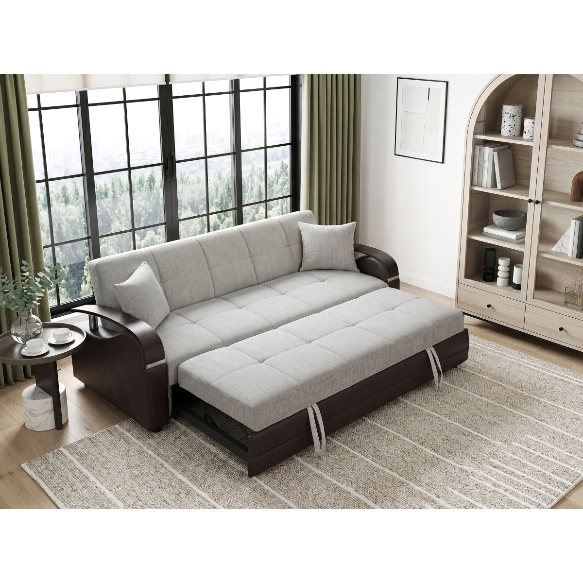 Hybrid Sofa with Pull-out Bed and Click Motion Back