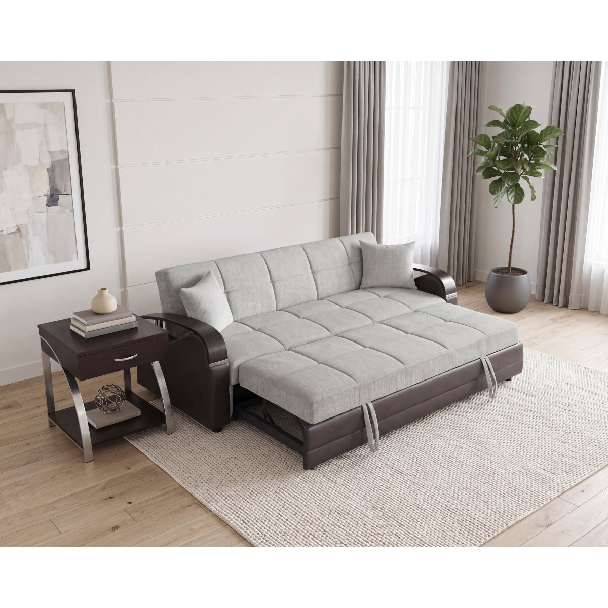 Hybrid Sofa with Pull-out Bed and Click Motion Back