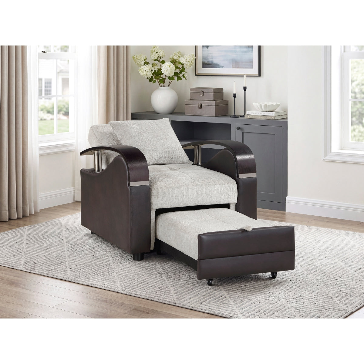 Hybrid Chair with Pull-out Bed and Click Motion Back