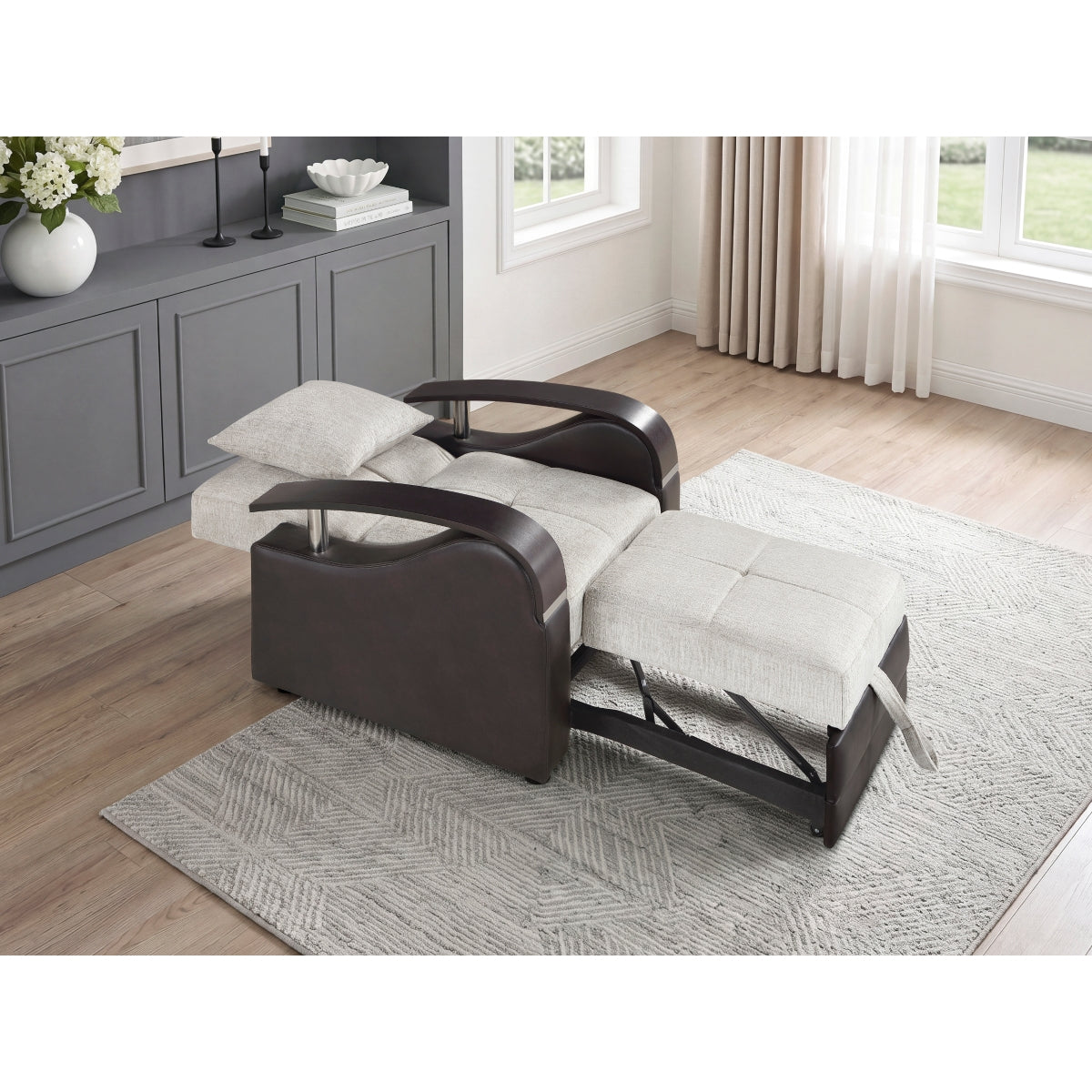 Hybrid Chair with Pull-out Bed and Click Motion Back