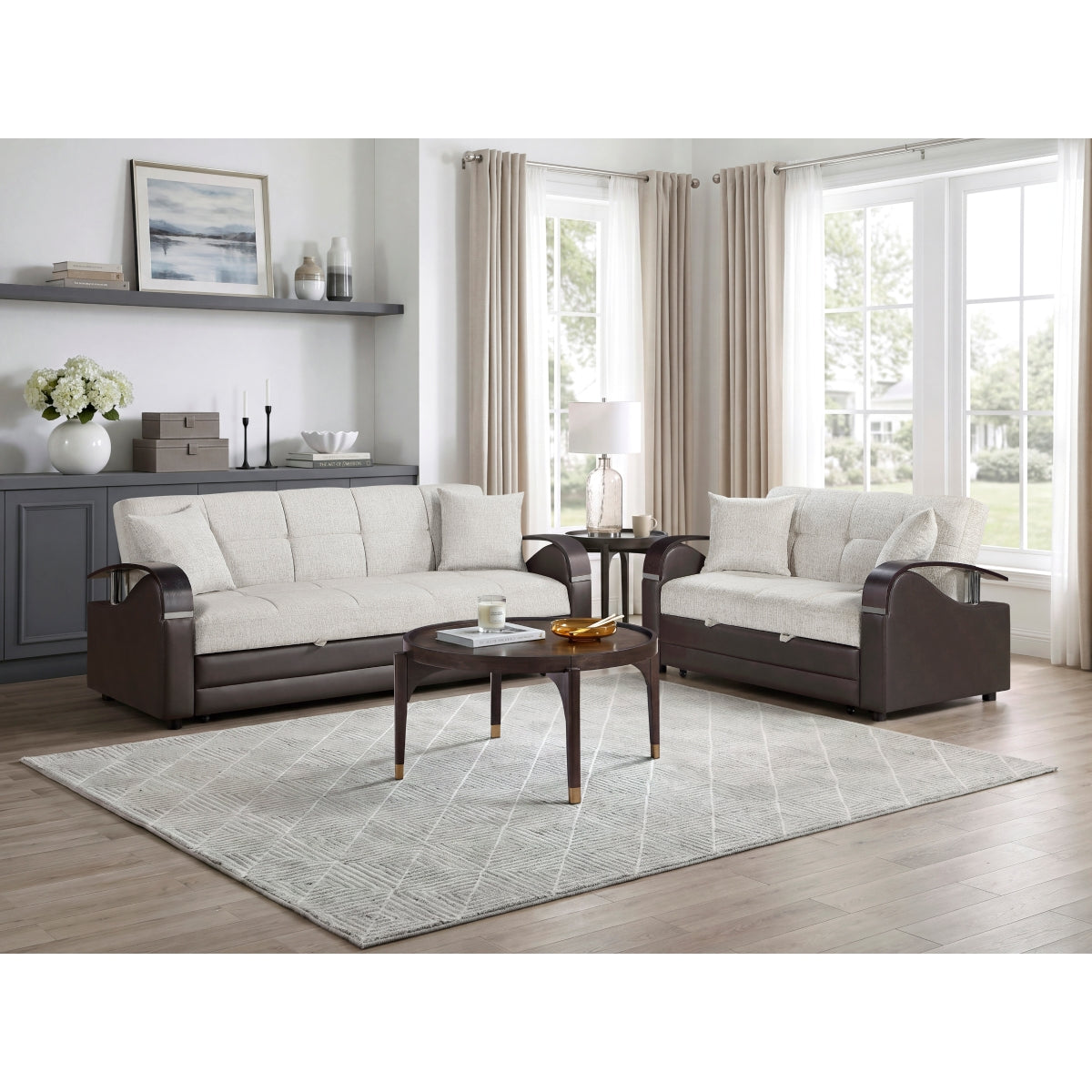Hybrid Sofa with Pull-out Bed and Click Motion Back
