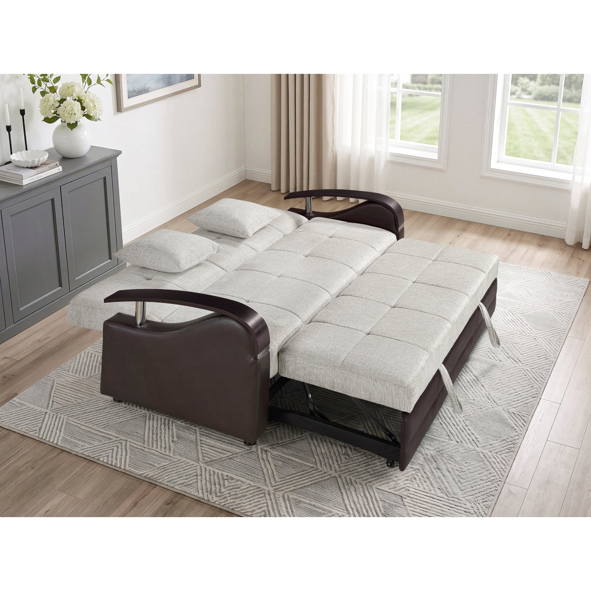 Hybrid Sofa with Pull-out Bed and Click Motion Back