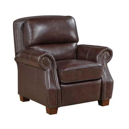 Remington Push Back Reclining Chair - Brown