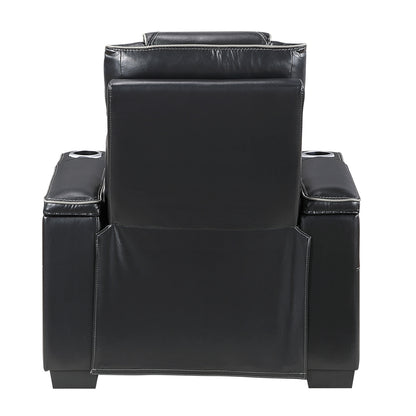 Apex Power Reclining Chair with Power Headrest, Storage Arms with Cup Holders, Air Massage and Heat, LED Lighting and Charging Ports