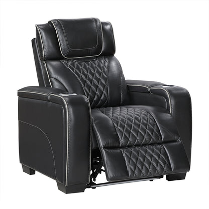 Apex Power Reclining Chair with Power Headrest, Storage Arms with Cup Holders, Air Massage and Heat, LED Lighting and Charging Ports