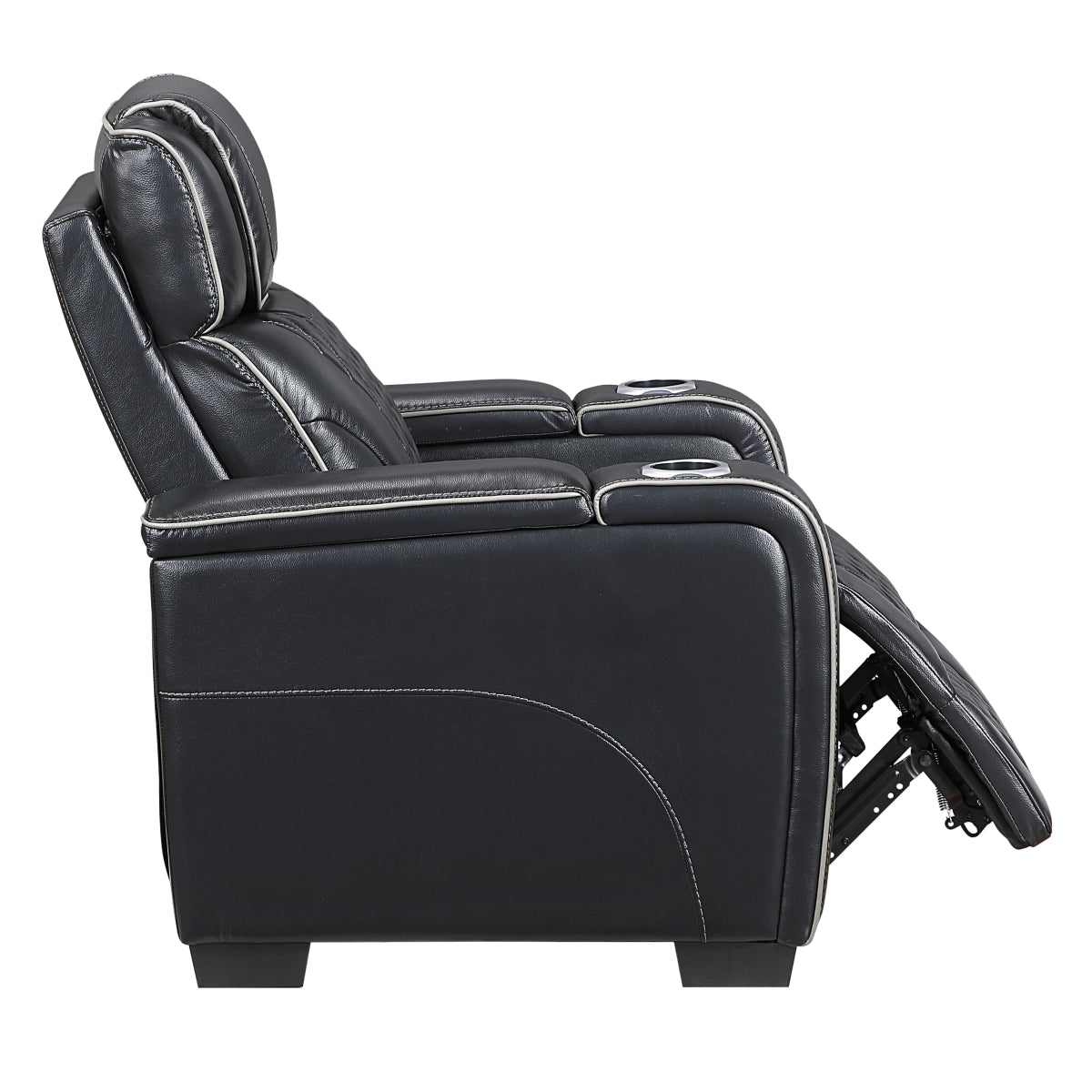 Apex Power Reclining Chair with Power Headrest, Storage Arms with Cup Holders, Air Massage and Heat, LED Lighting and Charging Ports