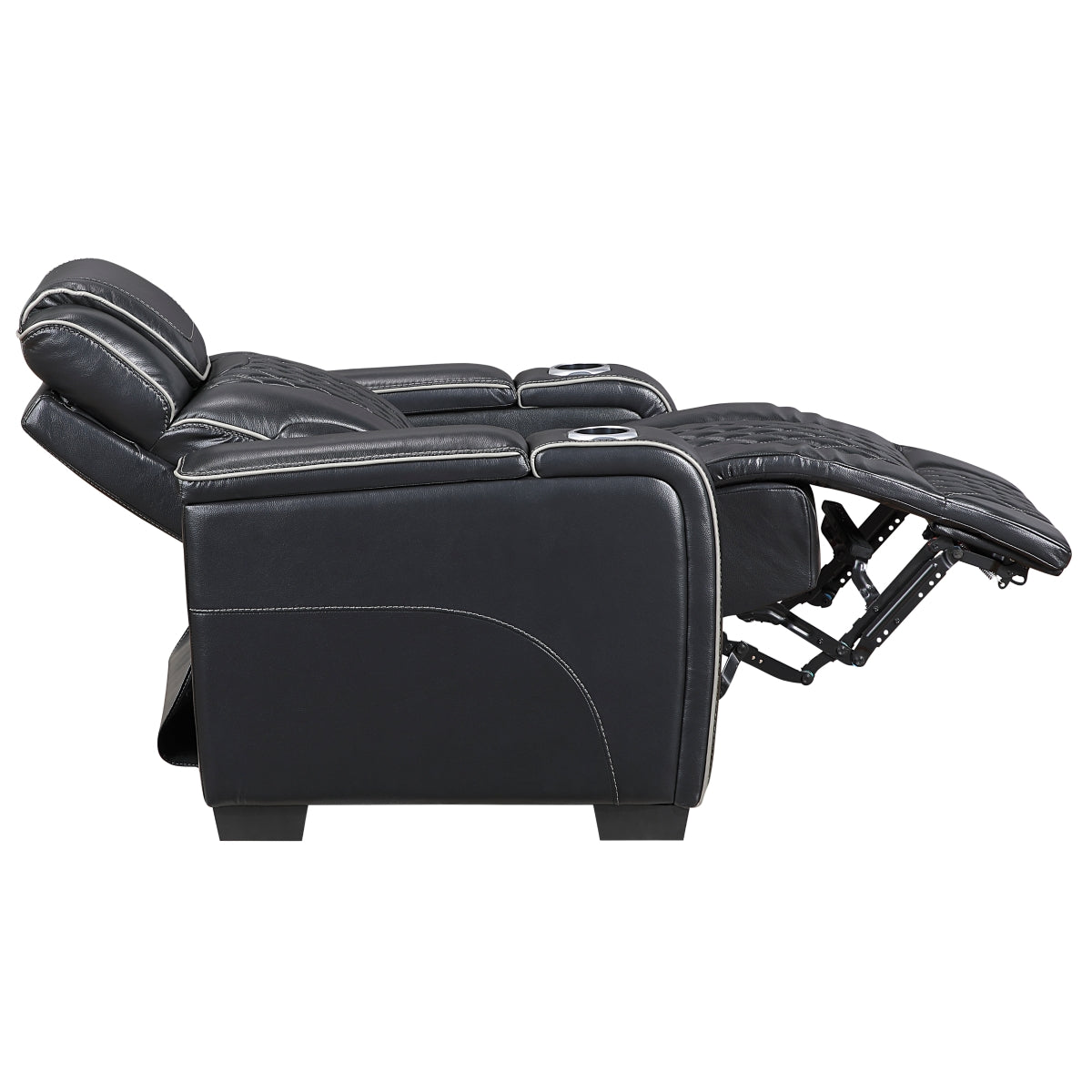 Apex Power Reclining Chair with Power Headrest, Storage Arms with Cup Holders, Air Massage and Heat, LED Lighting and Charging Ports