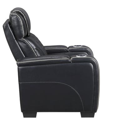 Apex Power Reclining Chair with Power Headrest, Storage Arms with Cup Holders, Air Massage and Heat, LED Lighting and Charging Ports