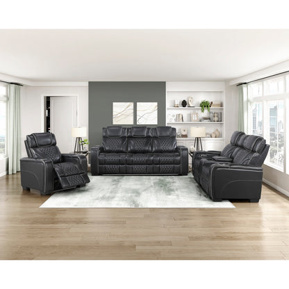 Apex Power Reclining Chair with Power Headrest, Storage Arms with Cup Holders, Air Massage and Heat, LED Lighting and Charging Ports