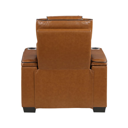 Apex Power Reclining Chair with Power Headrest, Storage Arms with Cup Holders, Air Massage and Heat, LED Lighting and Charging Ports