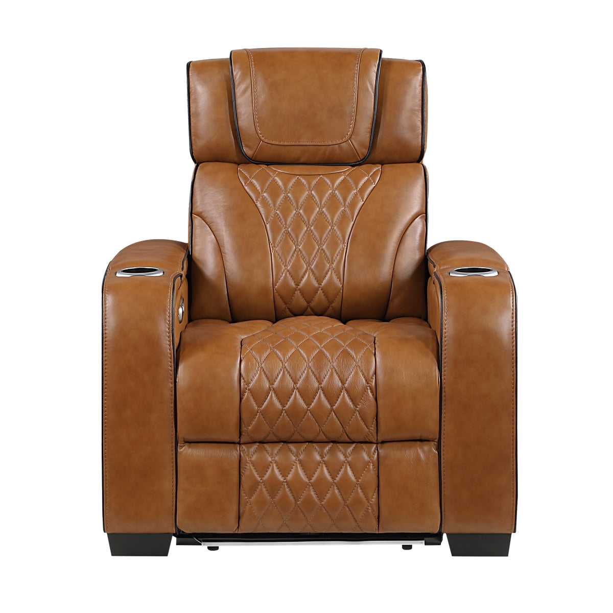 Apex Power Reclining Chair with Power Headrest, Storage Arms with Cup Holders, Air Massage and Heat, LED Lighting and Charging Ports