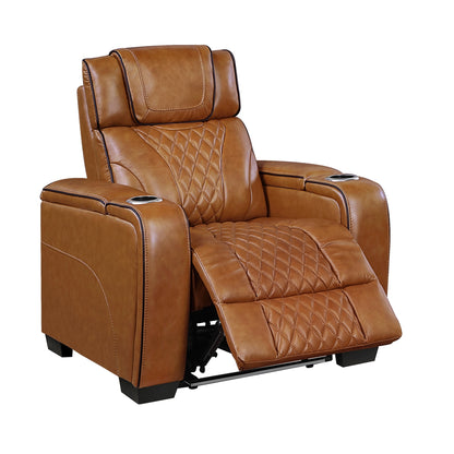 Apex Power Reclining Chair with Power Headrest, Storage Arms with Cup Holders, Air Massage and Heat, LED Lighting and Charging Ports