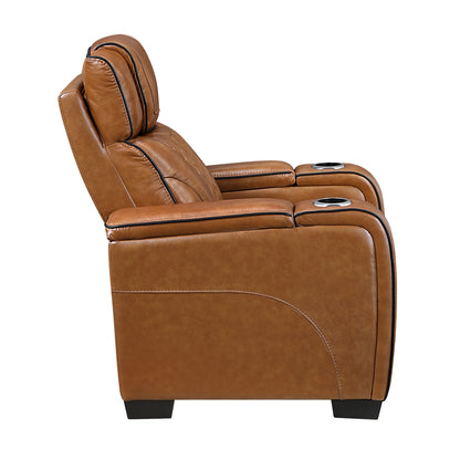Apex Power Reclining Chair with Power Headrest, Storage Arms with Cup Holders, Air Massage and Heat, LED Lighting and Charging Ports