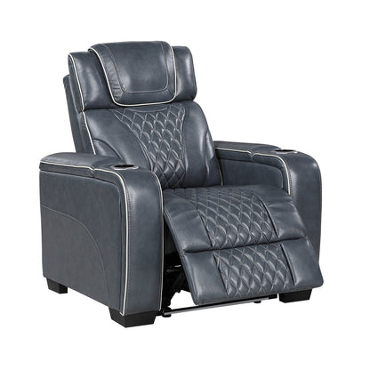 Apex Power Reclining Chair with Power Headrest, Storage Arms with Cup Holders, Air Massage and Heat, LED Lighting and Charging Ports