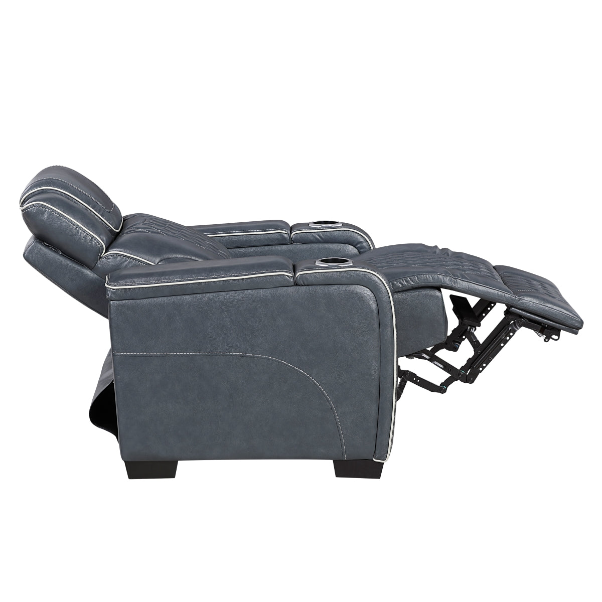 Apex Power Reclining Chair with Power Headrest, Storage Arms with Cup Holders, Air Massage and Heat, LED Lighting and Charging Ports