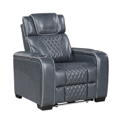 Apex Power Reclining Chair with Power Headrest, Storage Arms with Cup Holders, Air Massage and Heat, LED Lighting and Charging Ports