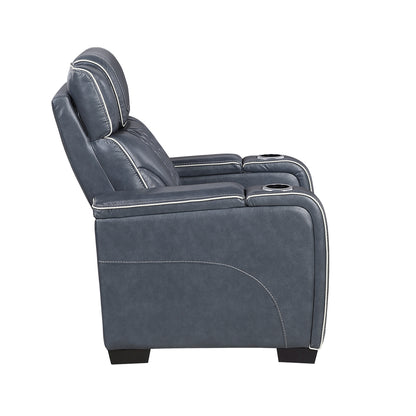 Apex Power Reclining Chair with Power Headrest, Storage Arms with Cup Holders, Air Massage and Heat, LED Lighting and Charging Ports