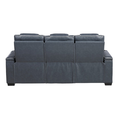 Apex Power Double Reclining Sofa with Center Drop-Down Cup Holders, Power Headrests, Storage Arms with Cup holders, Reading Lights, Wireless Charger, Air Massage and Heat, LED Lighting and Charging Ports