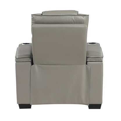 Apex Power Reclining Chair with Power Headrest, Storage Arms with Cup Holders, Air Massage and Heat, LED Lighting and Charging Ports