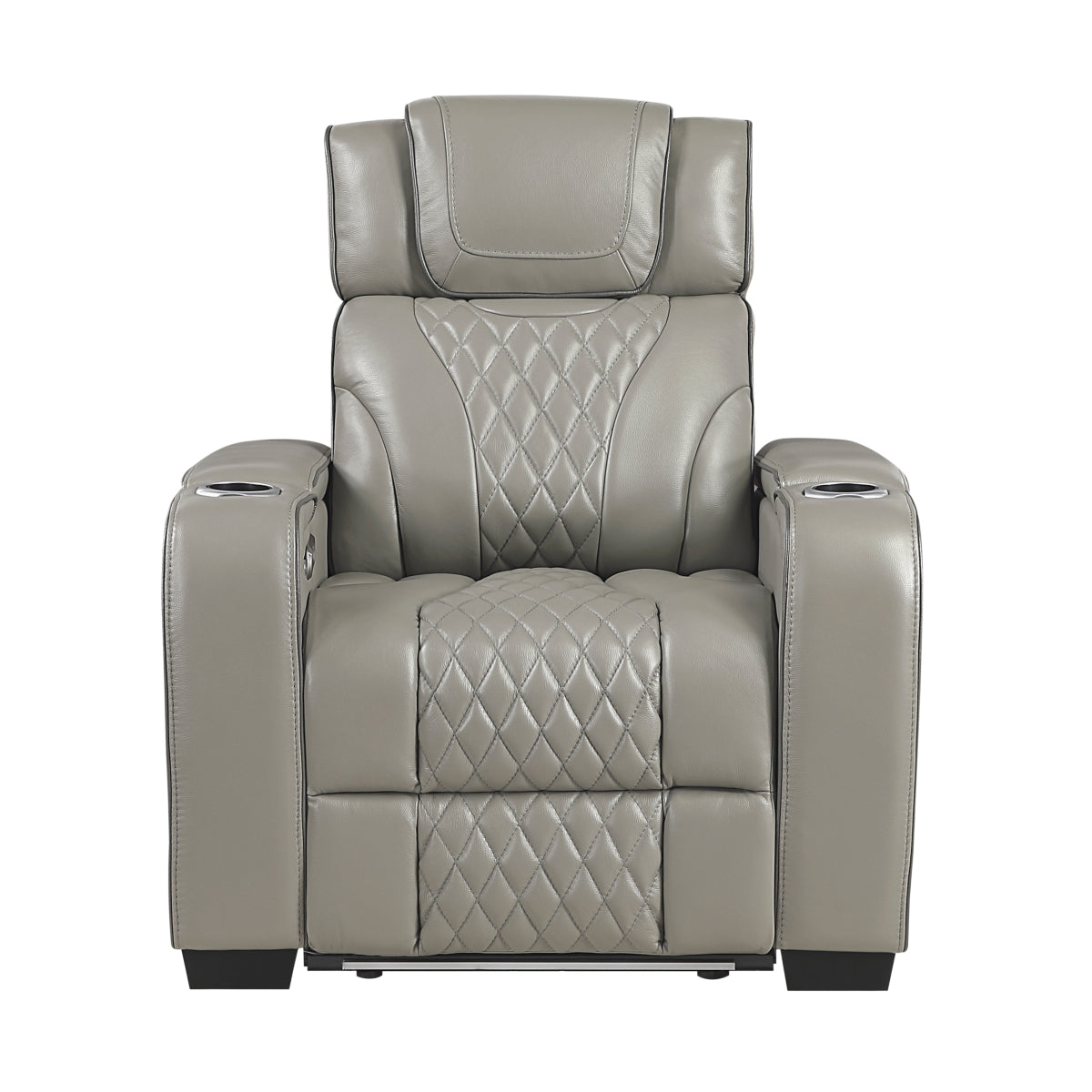 Apex Power Reclining Chair with Power Headrest, Storage Arms with Cup Holders, Air Massage and Heat, LED Lighting and Charging Ports