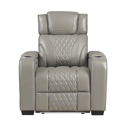 Apex Power Reclining Chair with Power Headrest, Storage Arms with Cup Holders, Air Massage and Heat, LED Lighting and Charging Ports