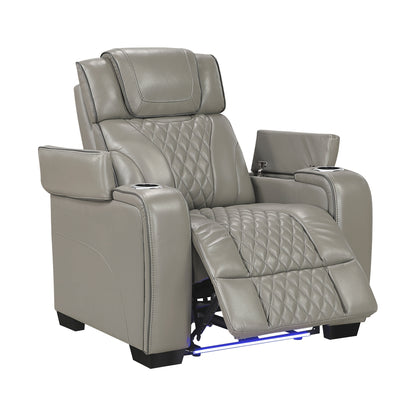 Apex Power Reclining Chair with Power Headrest, Storage Arms with Cup Holders, Air Massage and Heat, LED Lighting and Charging Ports
