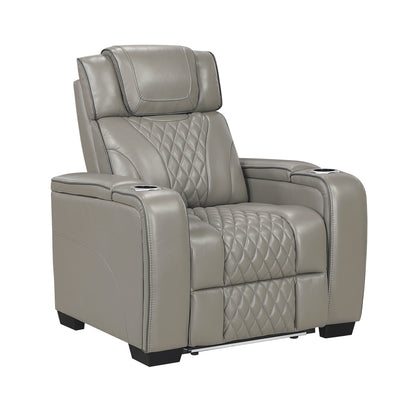 Apex Power Reclining Chair with Power Headrest, Storage Arms with Cup Holders, Air Massage and Heat, LED Lighting and Charging Ports