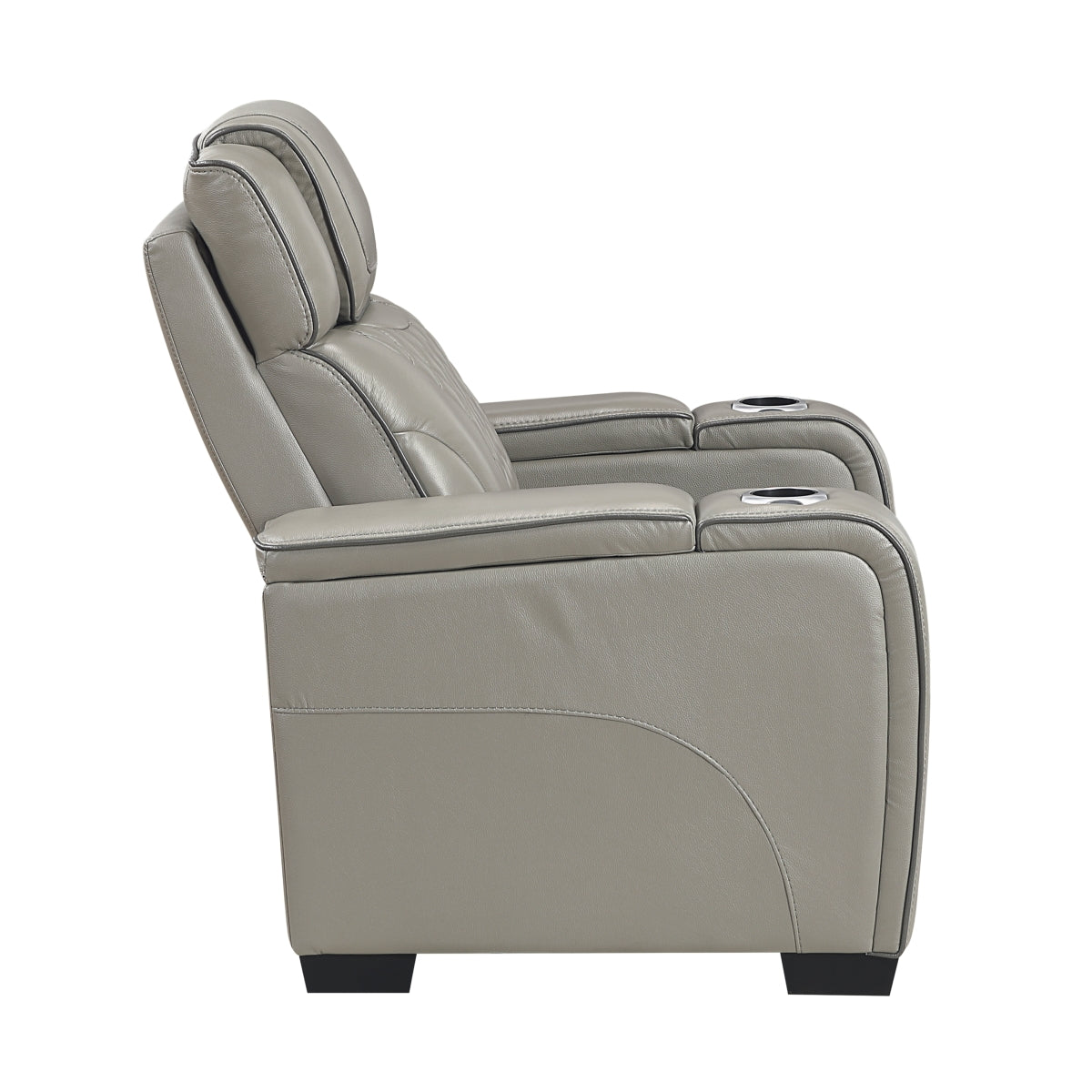 Apex Power Reclining Chair with Power Headrest, Storage Arms with Cup Holders, Air Massage and Heat, LED Lighting and Charging Ports