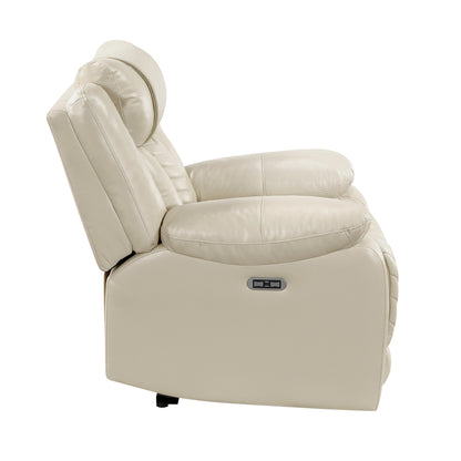 Huron Power Reclining Chair with LED and Charging Ports - Beige