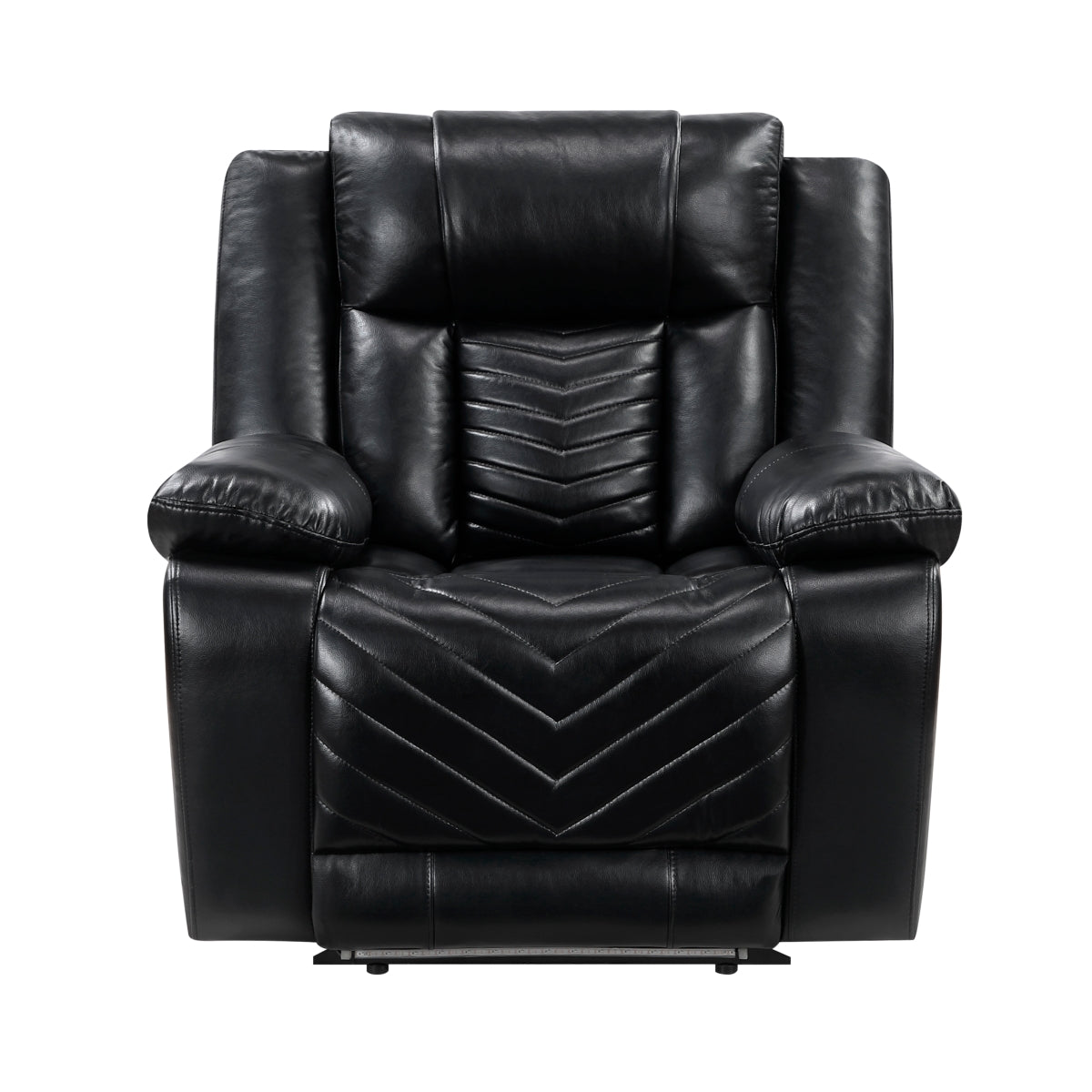 Huron Power Reclining Chair with LED and Charging Ports - Black