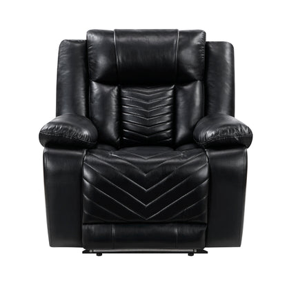 Huron Power Reclining Chair with LED and Charging Ports - Black