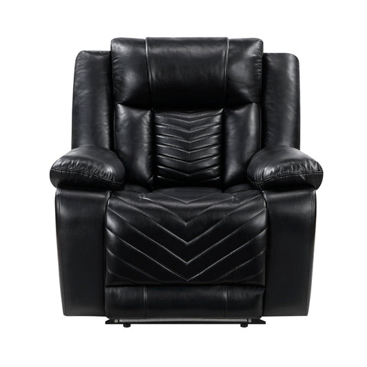 Huron Power Reclining Chair with LED and Charging Ports - Black