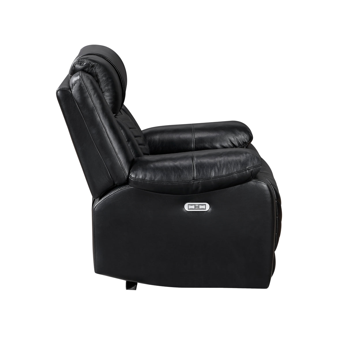 Huron Power Reclining Chair with LED and Charging Ports - Black