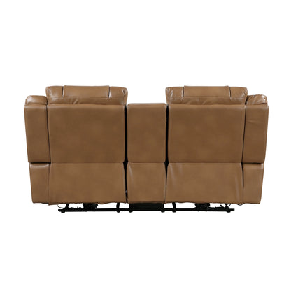 Huron Power Double Reclining Love Seat with Center Console, Wireless Speakers, LED and Charging Ports