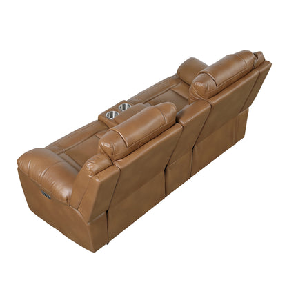 Huron Power Double Reclining Love Seat with Center Console, Wireless Speakers, LED and Charging Ports