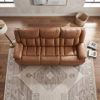 Huron Power Double Reclining Sofa with Center Drop-Down Cup Holders, Wireless Charger, Magazine Bag, LED and Charging Ports
